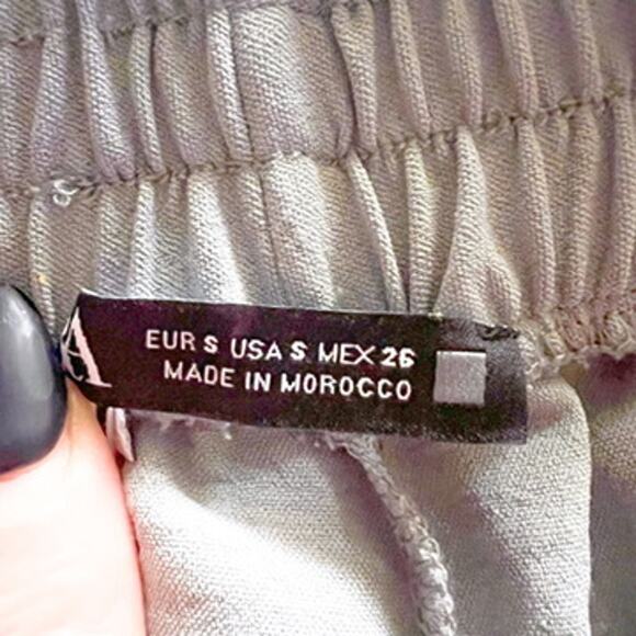 Zara Wide Leg Flowing Pull On Palazzo Pants High Waisted Womens Small Light Blue - Picture 11 of 11